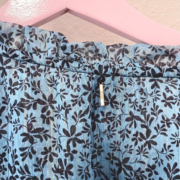 MISA Siena Top Cerulean Ditzy Blue Floral Long Sleeve Size S - Picture 8 of 9